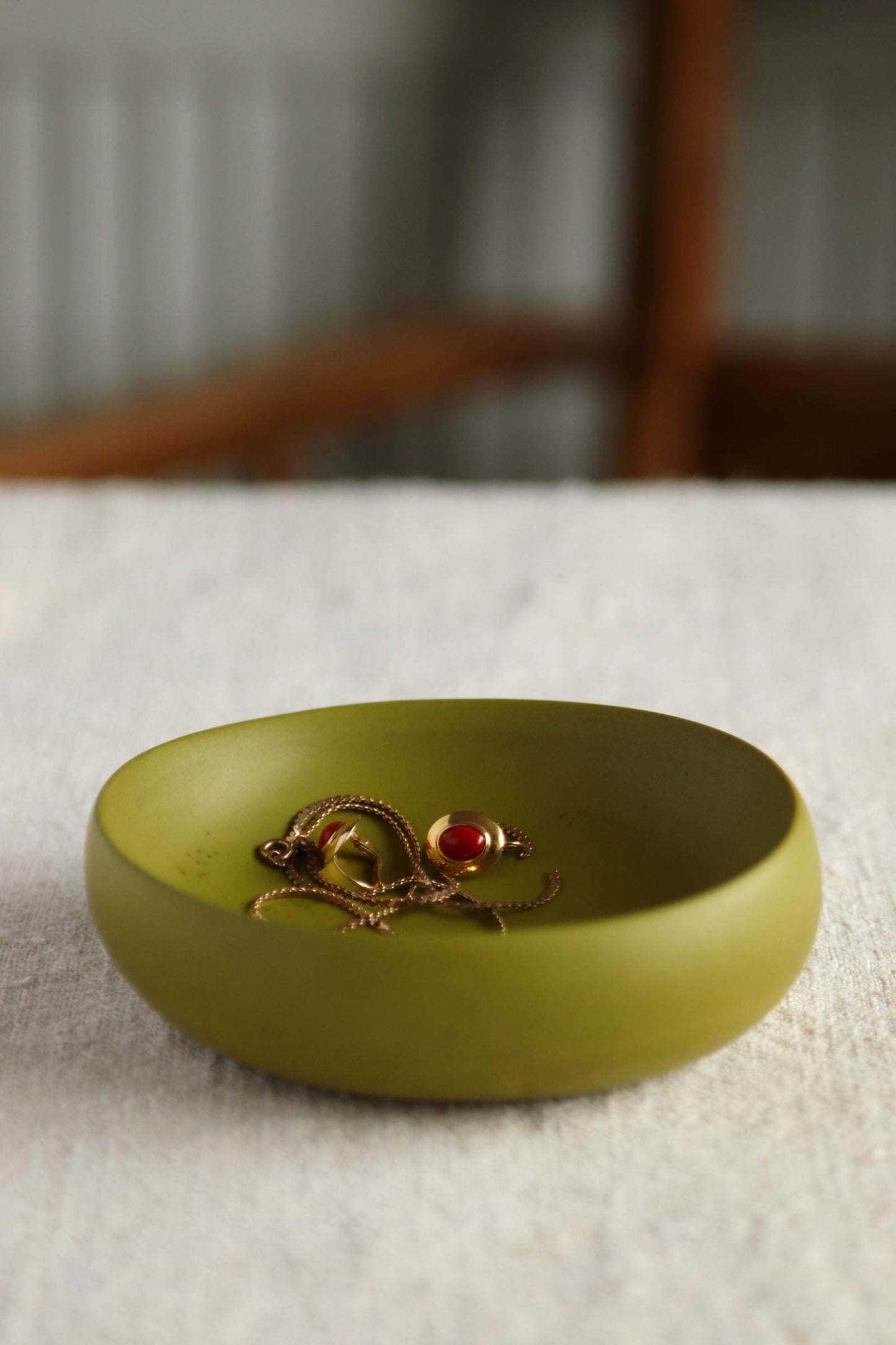 Trinket Bowl, Olive Green Collection