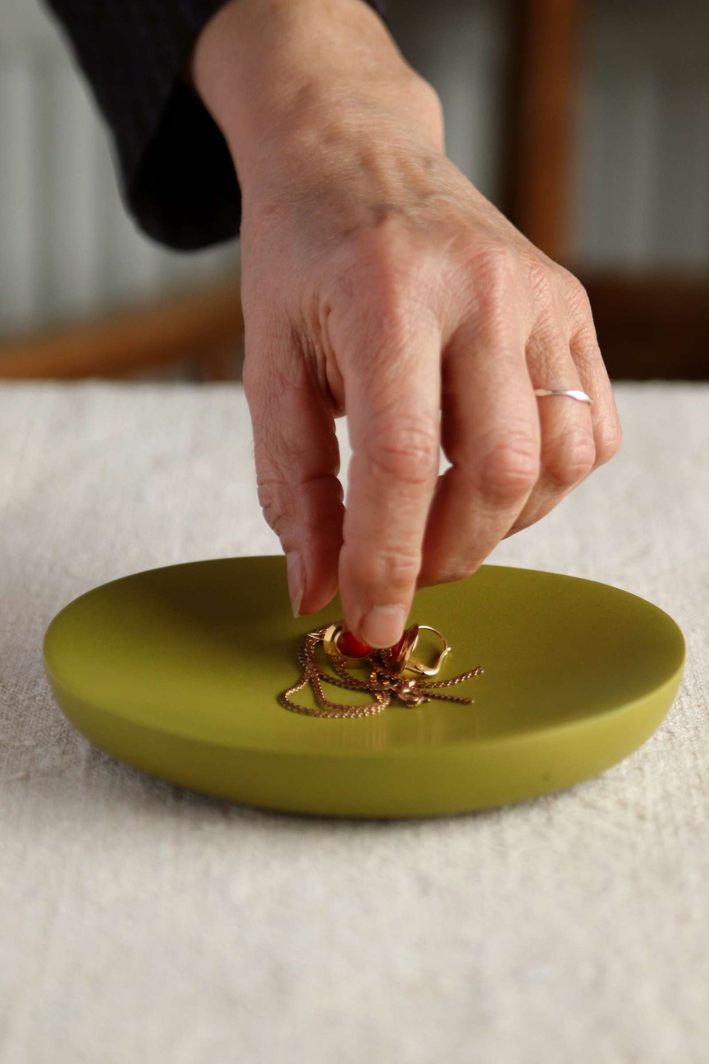 Jewellery Dish, Olive Green Collection