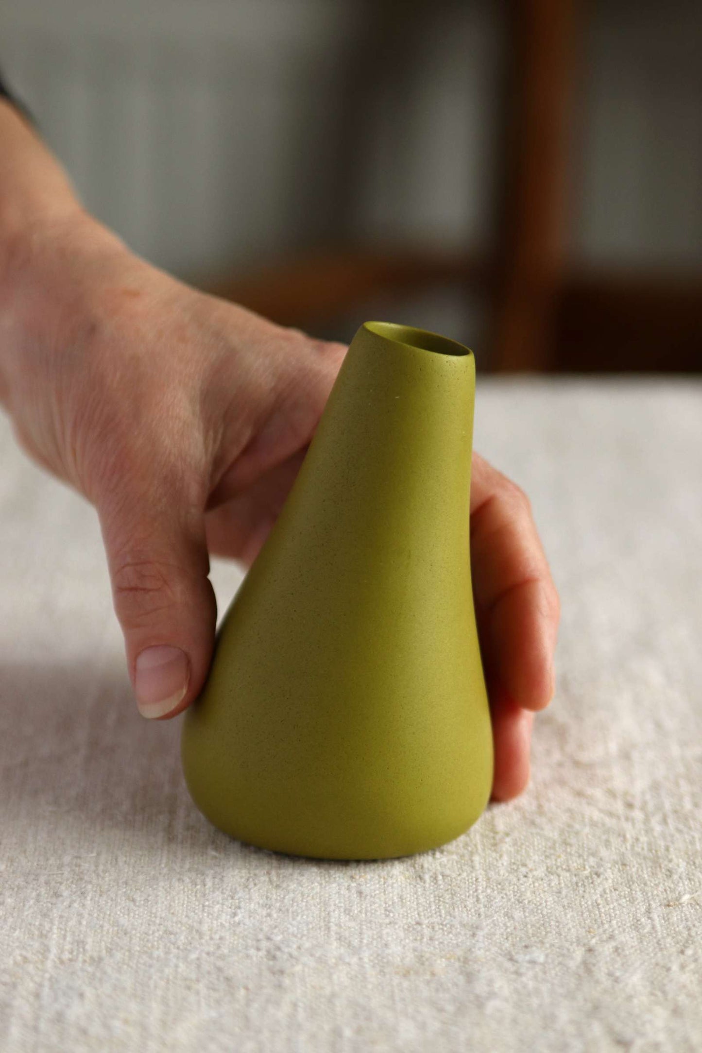 Bud Vase, Olive Green Collection