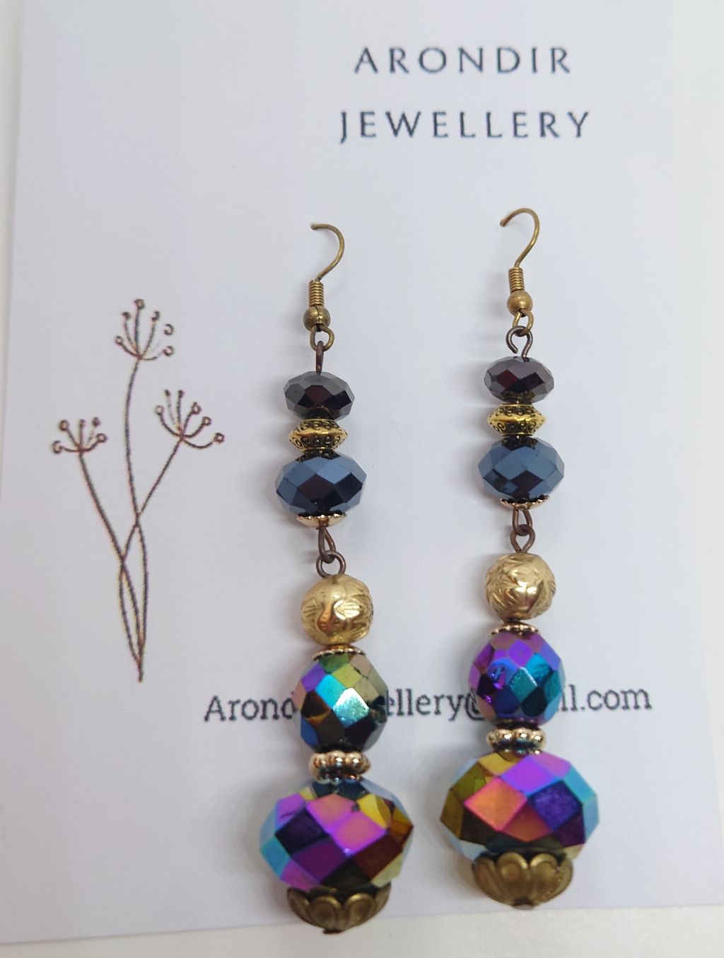 Antique bronze dangle earrings