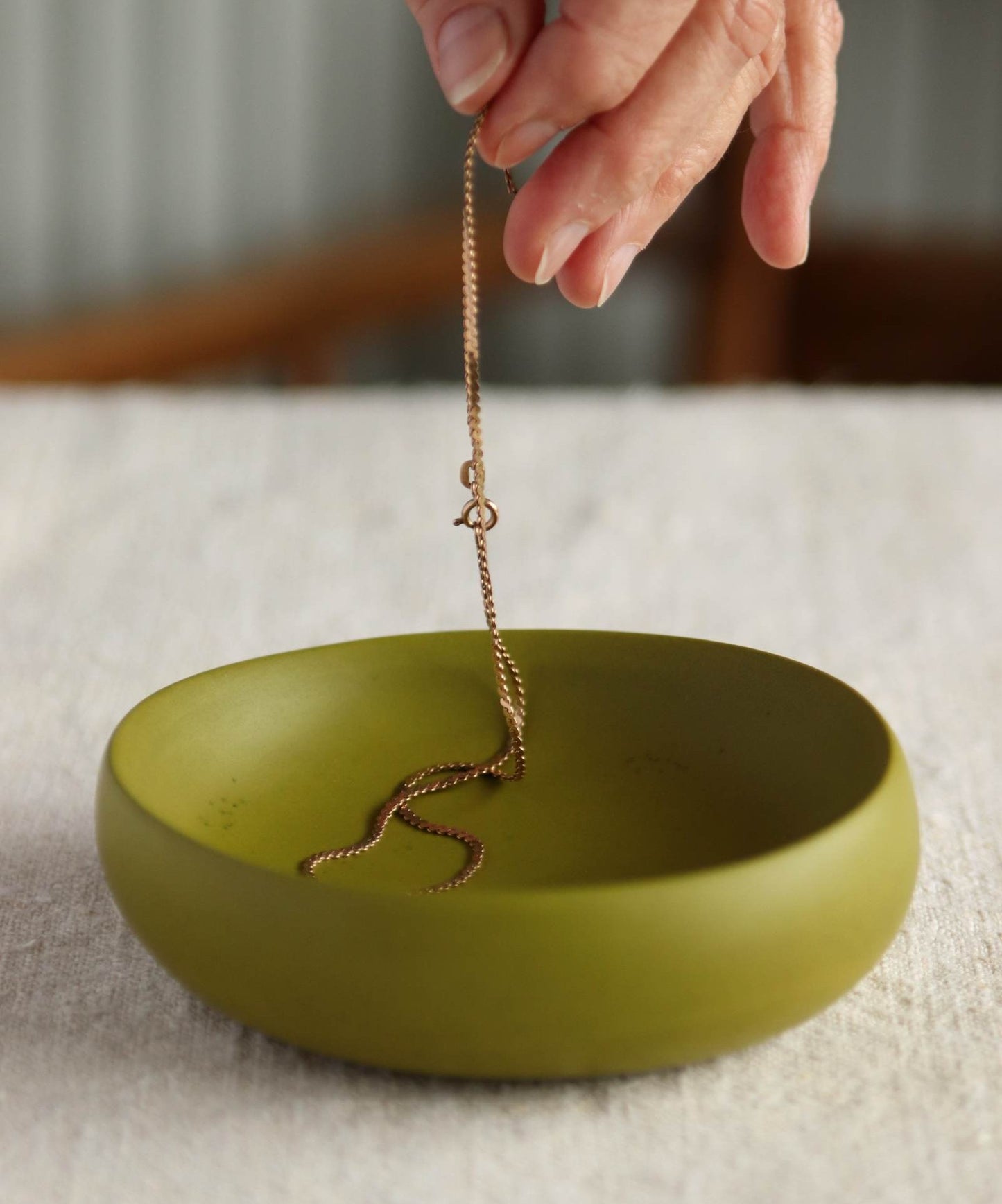 Trinket Bowl, Olive Green Collection
