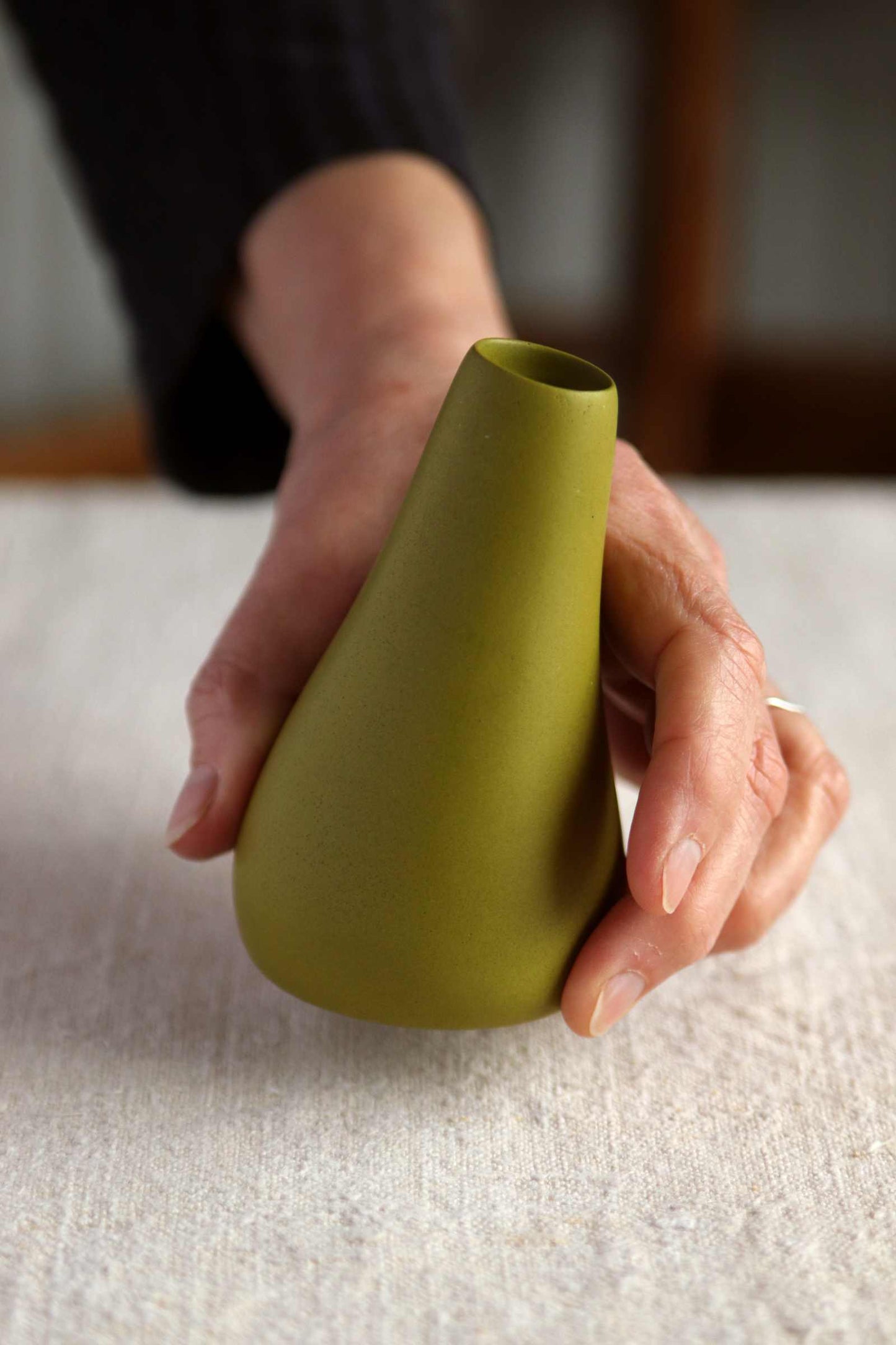 Bud Vase, Olive Green Collection
