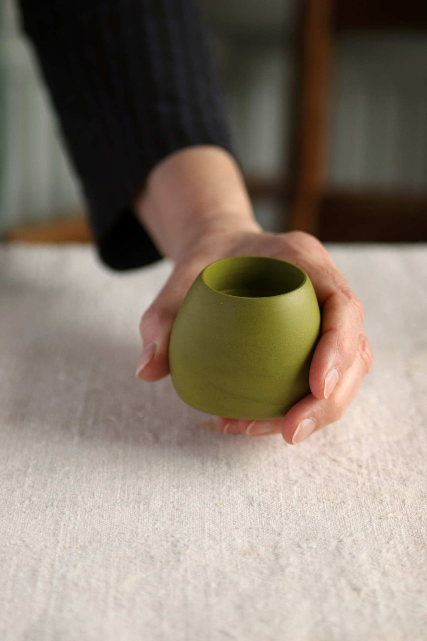 Tealight Holder, Olive Green Collection