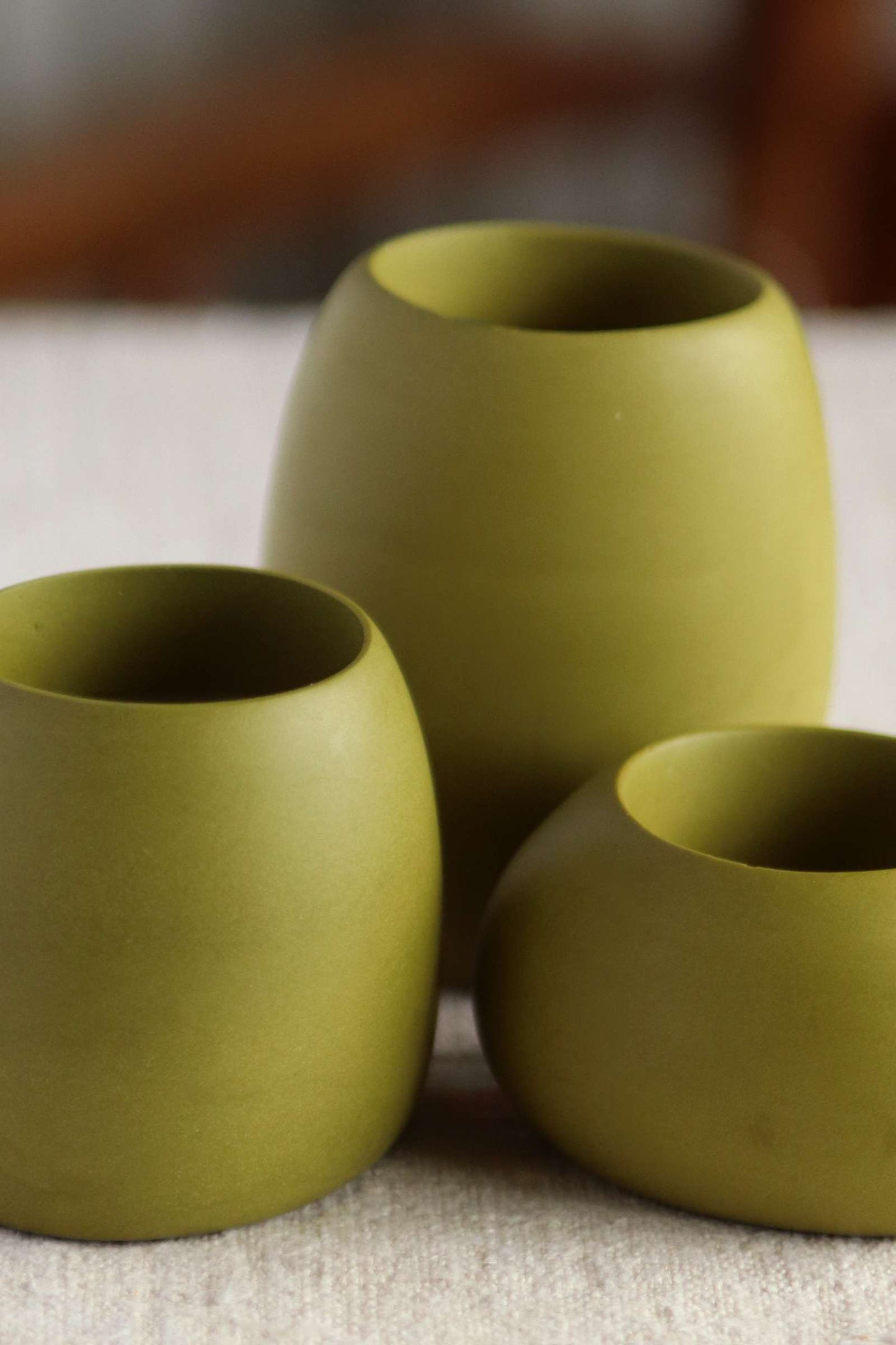 Tealight Holders Set, Olive Green Collection
