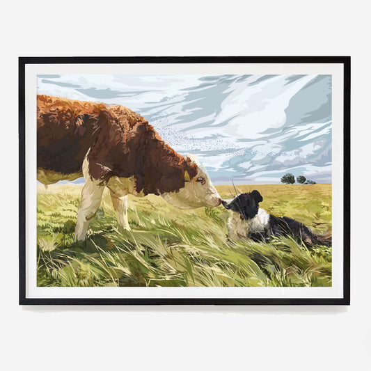 Collie and Cow
