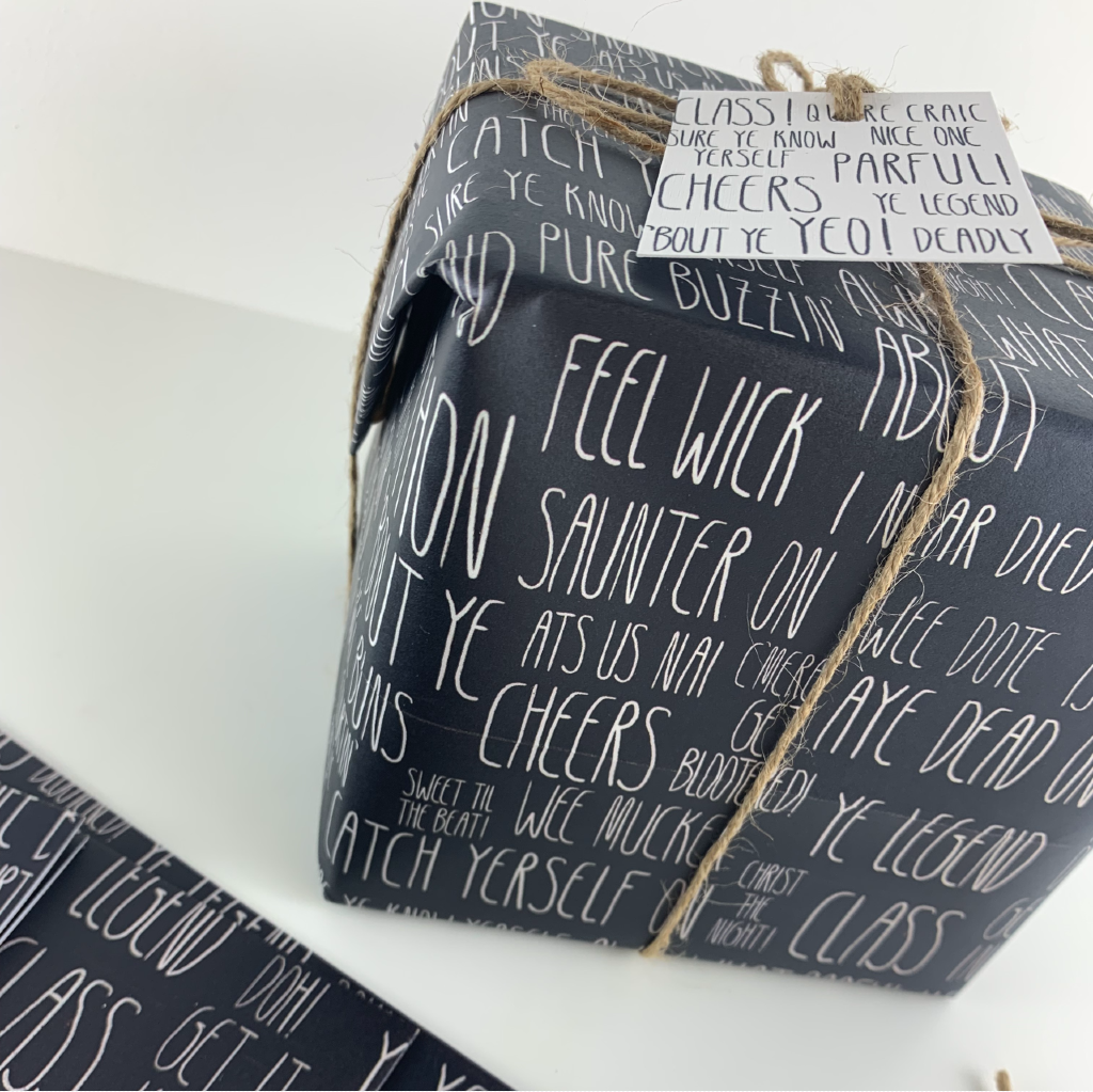 Northern Irish phrases celebratory wrapping paper