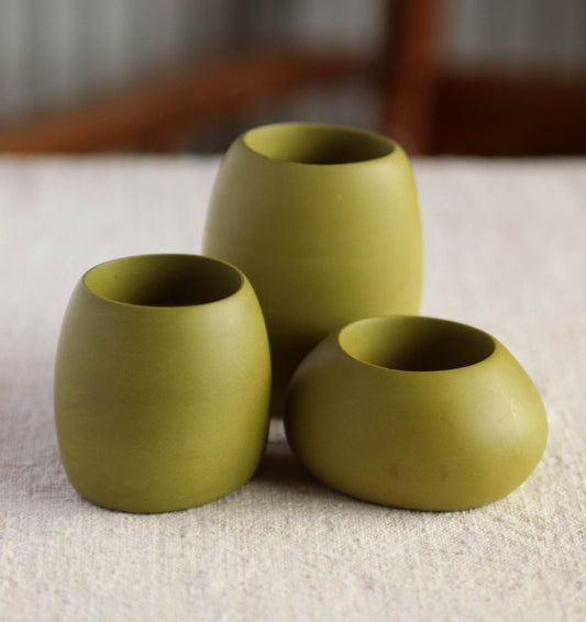 Tealight Holders Set, Olive Green Collection