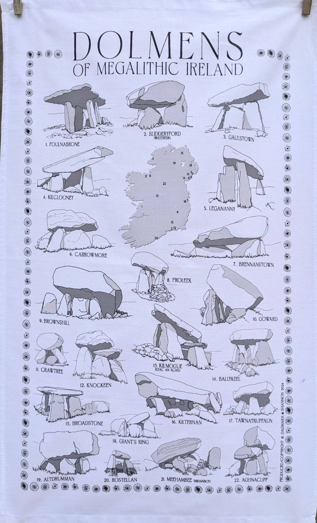 Dolmens of Megalithic Ireland tea towels