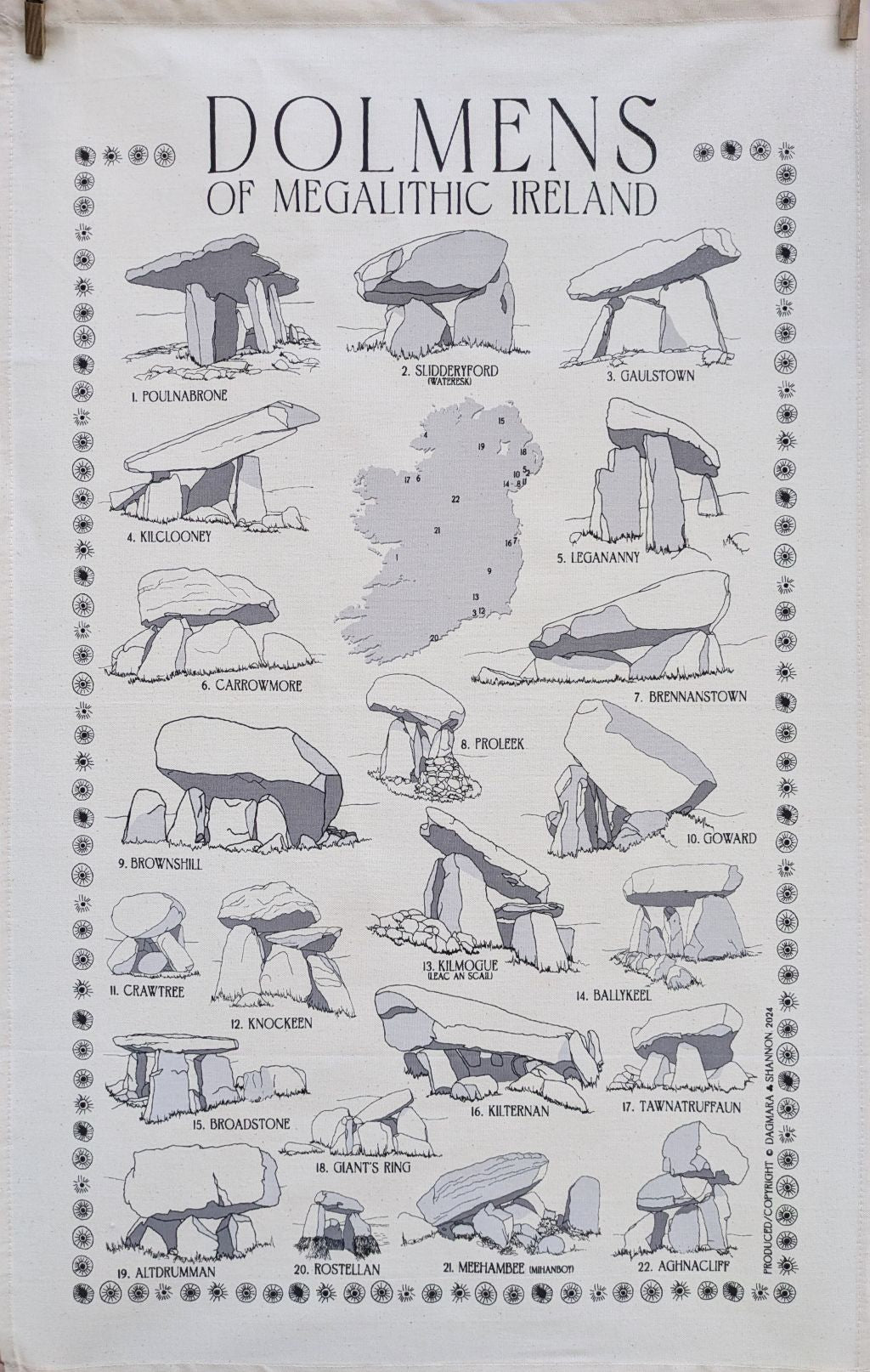 Dolmens of Megalithic Ireland tea towels